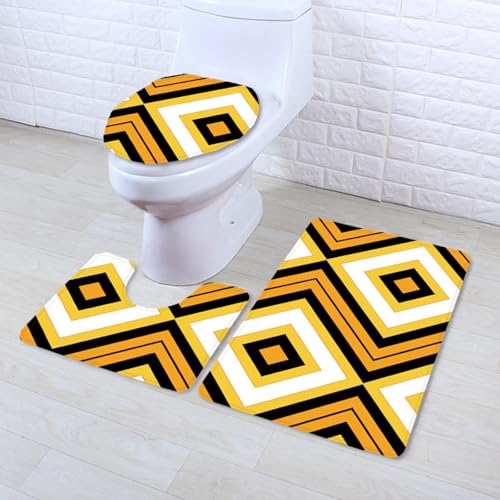 Badezimmermatte Orange Gelb Geometrie rutschfeste Badmatte Waschbar Bath Mat Bad Vorleger Memory Schaum Badezimmerteppich U förmige WC Teppich Badteppich Set 45x75 cm Badezimmermatte Orange Gelb Geometrie rutschfeste Badmatte Waschbar Bath Mat Bad Vorleger Memory Schaum Badezimmerteppich U förmige WC Teppich Badteppich Set 45x75 cm von RMJCXYS