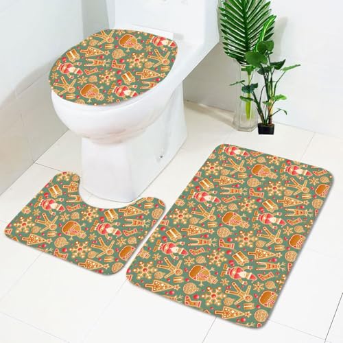 Badezimmermatte Orange Grün Weihnachten rutschfeste Badmatte Waschbar Bath Mat Bad Vorleger Memory Schaum Badezimmerteppich U förmige WC Teppich Badteppich Set 45x75 cm Badezimmermatte Orange Grün Weihnachten rutschfeste Badmatte Waschbar Bath Mat Bad Vorleger Memory Schaum Badezimmerteppich U förmige WC Teppich Badteppich Set 45x75 cm von RMJCXYS