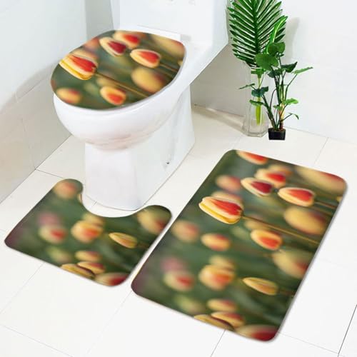 Badezimmermatte Orange Rote Blumen rutschfeste Badmatte Waschbar Bath Mat Bad Vorleger Memory Schaum Badezimmerteppich U förmige WC Teppich Badteppich Set 45x75 cm Badezimmermatte Orange Rote Blumen rutschfeste Badmatte Waschbar Bath Mat Bad Vorleger Memory Schaum Badezimmerteppich U förmige WC Teppich Badteppich Set 45x75 cm von RMJCXYS