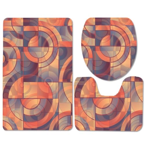 Badezimmermatte Orangeblau Unregelmäßig rutschfeste Badmatte Waschbar Bath Mat Bad Vorleger Memory Schaum Badezimmerteppich U förmige WC Teppich Badteppich Set 45x75 cm Badezimmermatte Orangeblau Unregelmäßig rutschfeste Badmatte Waschbar Bath Mat Bad Vorleger Memory Schaum Badezimmerteppich U förmige WC Teppich Badteppich Set 45x75 cm von RMJCXYS