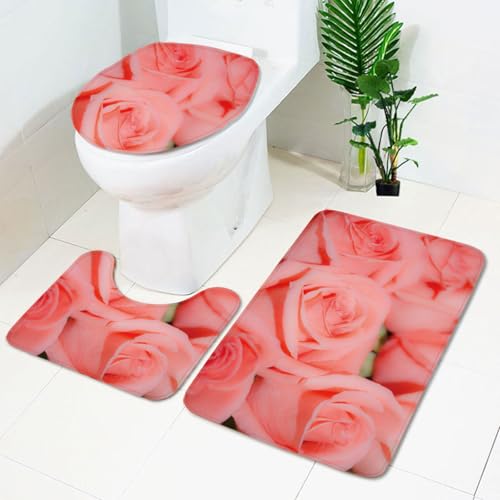 Badezimmermatte Rosa Elegante Blume rutschfeste Badmatte Waschbar Bath Mat Bad Vorleger Memory Schaum Badezimmerteppich U förmige WC Teppich Badteppich Set 45x75 cm Badezimmermatte Rosa Elegante Blume rutschfeste Badmatte Waschbar Bath Mat Bad Vorleger Memory Schaum Badezimmerteppich U förmige WC Teppich Badteppich Set 45x75 cm von RMJCXYS