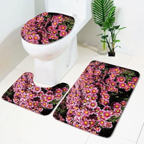Badezimmermatte Rosa Gelb Blumen rutschfeste Badmatte Waschbar Bath Mat Bad Vorleger Memory Schaum Badezimmerteppich U förmige WC Teppich Badteppich Set 45x75 cm Badezimmermatte Rosa Gelb Blumen rutschfeste Badmatte Waschbar Bath Mat Bad Vorleger Memory Schaum Badezimmerteppich U förmige WC Teppich Badteppich Set 45x75 cm von RMJCXYS
