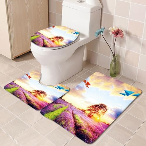 Badezimmermatte Rosa Gelbe Bäume rutschfeste Badmatte Waschbar Bath Mat Bad Vorleger Memory Schaum Badezimmerteppich U förmige WC Teppich Badteppich Set 50x80 cm Badezimmermatte Rosa Gelbe Bäume rutschfeste Badmatte Waschbar Bath Mat Bad Vorleger Memory Schaum Badezimmerteppich U förmige WC Teppich Badteppich Set 50x80 cm von RMJCXYS
