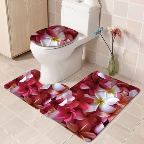 Badezimmermatte Rot Weiß Blumen rutschfeste Badmatte Waschbar Bath Mat Bad Vorleger Memory Schaum Badezimmerteppich U förmige WC Teppich Badteppich Set 50x80 cm Badezimmermatte Rot Weiß Blumen rutschfeste Badmatte Waschbar Bath Mat Bad Vorleger Memory Schaum Badezimmerteppich U förmige WC Teppich Badteppich Set 50x80 cm von RMJCXYS