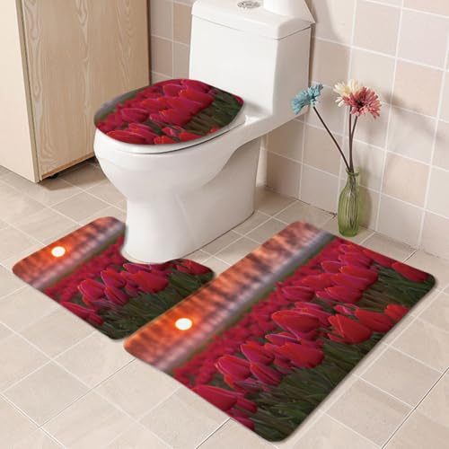 Badezimmermatte Rote Elegante Blume rutschfeste Badmatte Waschbar Bath Mat Bad Vorleger Memory Schaum Badezimmerteppich U förmige WC Teppich Badteppich Set 50x80 cm Badezimmermatte Rote Elegante Blume rutschfeste Badmatte Waschbar Bath Mat Bad Vorleger Memory Schaum Badezimmerteppich U förmige WC Teppich Badteppich Set 50x80 cm von RMJCXYS