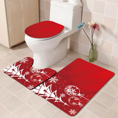 Badezimmermatte Roter Weihnachtsbaum rutschfeste Badmatte Waschbar Bath Mat Bad Vorleger Memory Schaum Badezimmerteppich U förmige WC Teppich Badteppich Set 50x80 cm Badezimmermatte Roter Weihnachtsbaum rutschfeste Badmatte Waschbar Bath Mat Bad Vorleger Memory Schaum Badezimmerteppich U förmige WC Teppich Badteppich Set 50x80 cm von RMJCXYS
