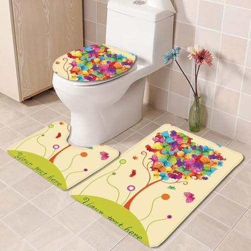 Badezimmermatte Schmetterling Pink Baum rutschfeste Badmatte Waschbar Bath Mat Bad Vorleger Memory Schaum Badezimmerteppich U förmige WC Teppich Badteppich Set 45x75 cm Badezimmermatte Schmetterling Pink Baum rutschfeste Badmatte Waschbar Bath Mat Bad Vorleger Memory Schaum Badezimmerteppich U förmige WC Teppich Badteppich Set 45x75 cm von RMJCXYS