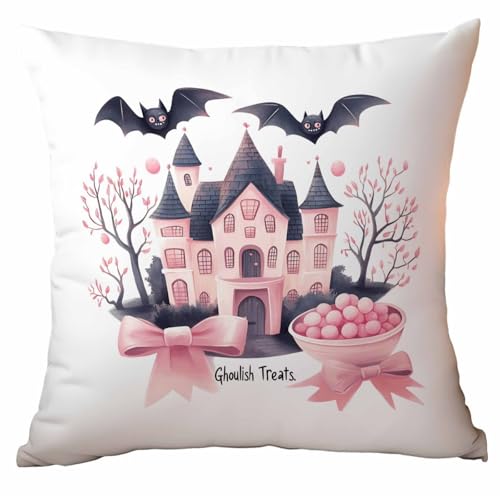 Kissenbezug 40x40 Rosa Schwarze Halloween Sofakissen Weicher Polyester Outdoor Kissen Pillow Cover Quadrat Dekokissen Kissenhüllen Atmungskativ Cushion Cover Waschbar Kissenbezüge Kissenbezug 40x40 Rosa Schwarze Halloween Sofakissen Weicher Polyester Outdoor Kissen Pillow Cover Quadrat Dekokissen Kissenhüllen Atmungskativ Cushion Cover Waschbar Kissenbezüge von RMJCXYS
