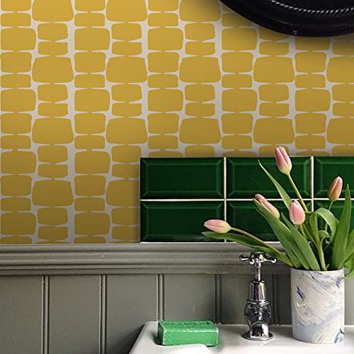Klebefolie Möbel Elegantes Gelb Selbstklebende Folie Vinyl Selbstklebende Tapete Wasserdicht Möbelfolie Dekorative Wandtapete Wohnzimmer Schrank Tapeten 1P (40x250 cm) von RMJCXYS
