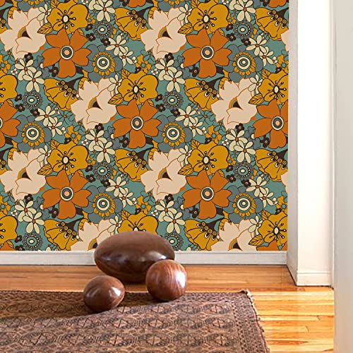 Klebefolie Möbel Grün Gelb Mandala Selbstklebende Folie Vinyl Selbstklebende Tapete Wasserdicht Möbelfolie Dekorative Wandtapete Wohnzimmer Schrank Tapeten 1P (40x250 cm) von RMJCXYS