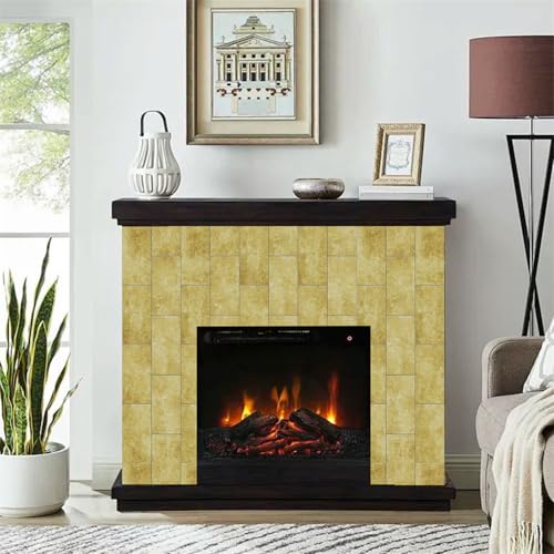 Mosaikfliesen Retro Gelb Klebefliesen Küche Bad Wasserabweisend Abriebfest PVC Fliesensticker Easy to Install Tile Sticker Kamin Fliesenaufkleber 20x10 (16 Stück) von RMJCXYS