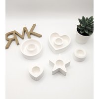 Kerzenhalter Mini | Verschiedene Formen Herz Stern Kreis Schale von RMKDeco3DPrint