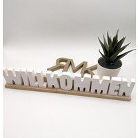 Willkommensleiste | Dekoleiste Willkommen Auf Klötzchen Einzugsgeschenk von RMKDeco3DPrint
