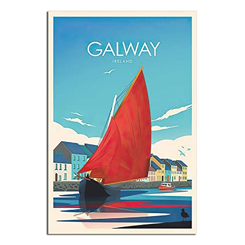 RMLKS Galway-Poster, Irland, Vintage-Reise-Poster, Raumdekoration, Wanddekoration von RMLKS