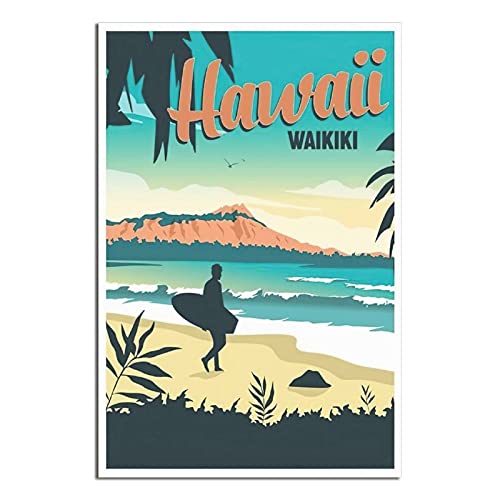 RMLKS Hawaii Vintage-Reise-Poster, Raumdekoration, Wanddekoration, Poster, Geschenk 12x18inchs(30x45cm) von RMLKS