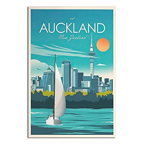 RMLKS Neuseeland Poster, Auckland Vintage Reiseposter, Raumdekoration, Poster, Geschenk von RMLKS
