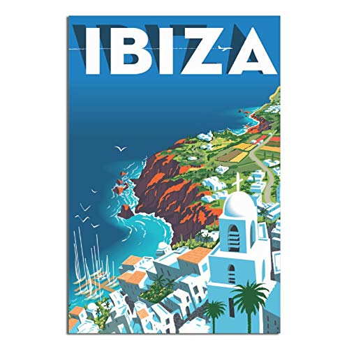 RMLKS Vintage Reiseposter Ibiza Room Dekorative Wanddekoration Poster Geschenk von RMLKS