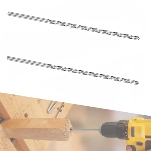 RMTCEG 2 Stück 250MM x 5MM Spiralbohrer Hss Bohrer Set, 250MM Extra Lange Hss Direkt Schaft Bohrer Bit (5MM) von RMTCEG