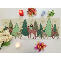 Weihnachten Rentier Stil Handgefertigte Perlen Tischläufer von RMUHOMEDECOR