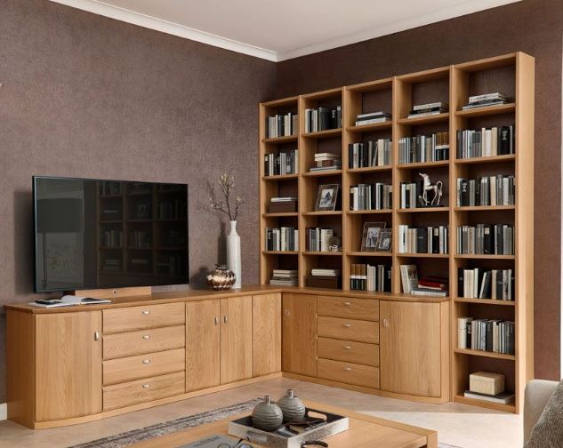 RMW Eckanbauwand VERMONT ca. 282x243cm mit Front in Eiche sand massiv von RMW