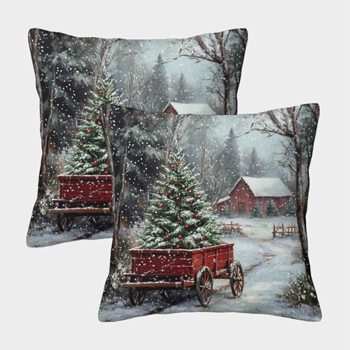 Weihnachten Red Truck Kissenbezug 2er Set Zierkissenhülle Weihnachtsthema Kissenhülle Luxus Decor Kopfkissenbezug Mit Reißverschluss Für Garten Outdoor Sofa Wohnzimmer Zuhause Dekoration 50x50cm Weihnachten Red Truck Kissenbezug 2er Set Zierkissenhülle Weihnachtsthema Kissenhülle Luxus Decor Kopfkissenbezug Mit Reißverschluss Für Garten Outdoor Sofa Wohnzimmer Zuhause Dekoration 50x50cm von RNDKAUUIE