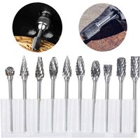 10-teiliges Wolframkarbid-Frässtift-Set mit Schleifkopf für Dremel-Rotationswerkzeuge, Metallbohren und Polieren 10-teiliges Wolframkarbid-Frässtift-Set mit Schleifkopf für Dremel-Rotationswerkzeuge, Metallbohren und Polieren von RNEMITERY