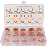150-teiliges Kupfer-Unterlegscheiben-Auspuffdichtungs-Sortiment-Set M5, M6, M8, M10, M12, M14, M16, M18, M20, M22, 15 Größen, flache Unterlegscheiben 150-teiliges Kupfer-Unterlegscheiben-Auspuffdichtungs-Sortiment-Set M5, M6, M8, M10, M12, M14, M16, M18, M20, M22, 15 Größen, flache Unterlegscheiben von RNEMITERY