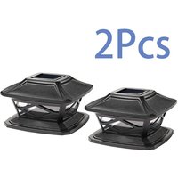 2Pcs Outdoor Solar Hut Post Lichter Wasserdichte Led Post Lichter Dekorative Zaun Solar Straße Lichter Geeignet (Schwarz) von RNEMITERY