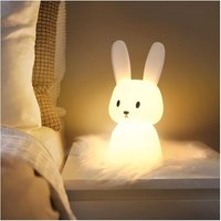 Baby Bunny Nachtlicht mit 7 Lichtwechseln, Wasserhahnsteuerung, USB-Ladefunktion, Timer-Funktion, Nachttischlampe für Kinderzimmer, Spielzeug, von RNEMITERY