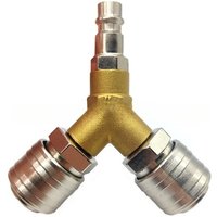 Druckluftverteiler, Druckluftanschluss, Druckluftschalter, mit zwei 1/4 Zoll Gewindeanschlüssen, aus rostfreiem Messing von RNEMITERY