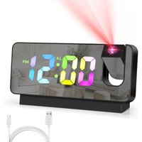 Intelligenter digitaler LED-Wecker mit Projektor für Temperatur und Uhrzeit, LCD-Display, Nacht- und Schlafzimmer-Projektionswecker von RNEMITERY