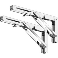 Klappbare Halterung 300 mm, klappbare Regalhalterungen, maximale Belastung 120 kg, faltbare Konsolenhalterung aus Edelstahl, Wandregalhalterung (2 Klappbare Halterung 300 mm, klappbare Regalhalterungen, maximale Belastung 120 kg, faltbare Konsolenhalterung aus Edelstahl, Wandregalhalterung (2 von RNEMITERY