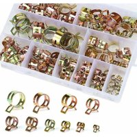 Kraftstoffschlauchschelle, Federklammer – 100 Stück Schlauchschellen mit Aufbewahrungsbox (6–22 mm, Größe 10) von RNEMITERY