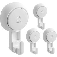 Los 4 Kunststoff-Saugnapfhaken, neuer starker Saugnapf, Wandhaken/Handtuchhalter, Bademantel, Krone, Mantel, Geschirrtuch, Saugnapf, Badezimmer, von RNEMITERY