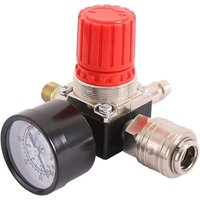 Luftkompressor-Druckregler 1/4 Zoll pneumatischer Regler, Druckregelventil mit Anschluss 180 psi 12 bar (Vierwegeventil) von RNEMITERY