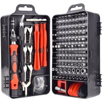 Mini-Präzisions-Magnetschraubendreher 135-in-1-Reparaturwerkzeug-Set für iPhone, Laptop, Uhr mit Aufbewahrungs-Organizer, Rot von RNEMITERY