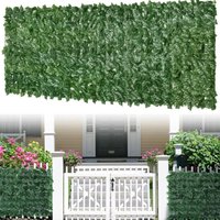 Rnemitery - 1 x 3 m künstliche Hecke – künstliche Blätter, Zaun für Innen- und Außenbereich, Balkon, Diebstahlschutz, Sichtschutz, Dekoration von RNEMITERY
