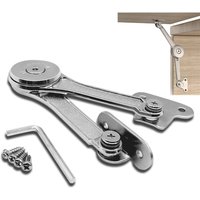 Rnemitery - 2-teiliges verstellbares Hebe- und Stützscharnier aus Zinklegierung für Schranktüren, Aufbewahrungsboxen aus Holz, Küche, Möbel, Türen von RNEMITERY