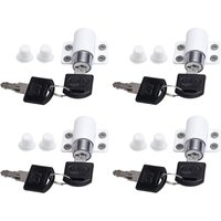 Rnemitery - 4 Stück Fensterschlösser Schiebetür Terrassenschloss Block Schiebefensterschloss Schiebetürschloss Begrenzer mit Schlüssel für Kinder von RNEMITERY