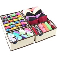 Rnemitery - 4 Stück Schubladen-Aufbewahrungsbox, Dressing-Kleidung-Aufbewahrungsbox, faltbare Schrank-Aufbewahrungsbox, Schubladen-Aufbewahrungsbox von RNEMITERY
