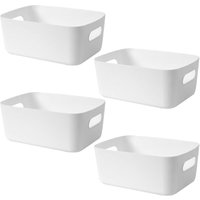 Rnemitery - 4 weiße Plastik-Aufbewahrungskörbe, die für die Aufbewahrung von Kosmetika, die Organisation verschiedener Gegenstände und die von RNEMITERY