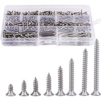 Rnemitery - 400 Stück Edelstahl Senkkopfschrauben Kreuzschlitz Flachkopf Holzschrauben Rnemitery - 400 Stück Edelstahl Senkkopfschrauben Kreuzschlitz Flachkopf Holzschrauben von RNEMITERY