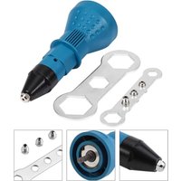Rnemitery - Akku-Nietpistole, elektrischer Nietbohrer-Werkzeugsatz, Nietadapter, Nietadapter für 2,4-, 3,2-, 4,0- und 4,8-mm-Schraubendreher (blau) von RNEMITERY