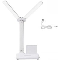 Rnemitery - Doppelkopf-LED-Schreibtischlampe, LED-Tischlampe mit USB-Aufladung für Zuhause/Büro Rnemitery - Doppelkopf-LED-Schreibtischlampe, LED-Tischlampe mit USB-Aufladung für Zuhause/Büro von RNEMITERY