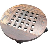 Rnemitery - Pflanzenständer aus Holz – runder Blumentopfhalter aus massivem Holz mit Rädern, mobile Blumenständerbasis mit Rad, Rnemitery - Pflanzenständer aus Holz – runder Blumentopfhalter aus massivem Holz mit Rädern, mobile Blumenständerbasis mit Rad, von RNEMITERY