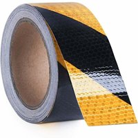 Rnemitery - Warnband, reflektierendes Klebeband, schwarz und gelb, 5 cm x 25 m, Sicherheitswarnband, Markierungsband, selbstklebendes reflektierendes Rnemitery - Warnband, reflektierendes Klebeband, schwarz und gelb, 5 cm x 25 m, Sicherheitswarnband, Markierungsband, selbstklebendes reflektierendes von RNEMITERY