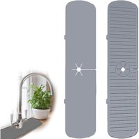 Rnemitery - Wasserhahnmatte, Silikon-Wasserhahnmatte, Küchenspüle-Spritzschutz, Spülbeckenmatte, Spritzschutz, Küchenarmatur-Spritzschutz (grau) von RNEMITERY