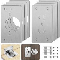 Schrankreparaturhalterungen mit Loch, 8 Stück Reparaturhalterungsplatten, einfache Installation mit 48 Schrauben, Scharnierreparaturset für Holz, Schrankreparaturhalterungen mit Loch, 8 Stück Reparaturhalterungsplatten, einfache Installation mit 48 Schrauben, Scharnierreparaturset für Holz, von RNEMITERY