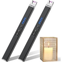 Wiederaufladbare USB-Plasma-Brenner mit LED-Ladestandsanzeige, sicherem Schalter, winddichtem Design, 2er-Set, flammenlos, ideal für von RNEMITERY
