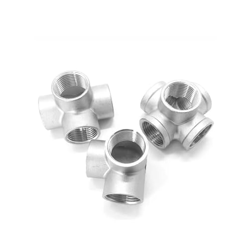 1 x 1/2 Zoll, 3/4 Zoll, 2,5 cm BSPT Innengewinde, 3, 4, 5 Wege, Eckkreuz, 304 Edelstahl, Rohrverschraubung, Wasser, Gas, Öl, RNUMLIGHT (5 Wege, DN10) von RNUMLIGH